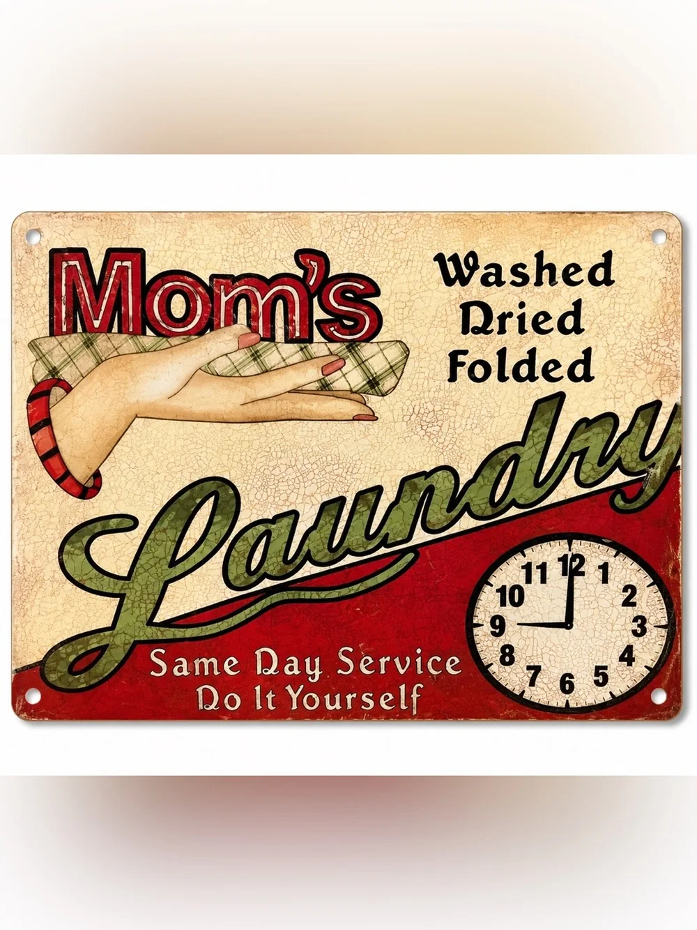 NEW Heavy Duty Steel Mom’s Laundry Metal Sign